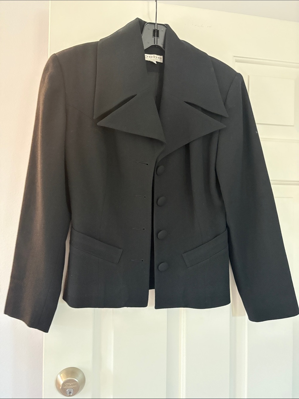 bebe Black Tailored Button-Front Blazer